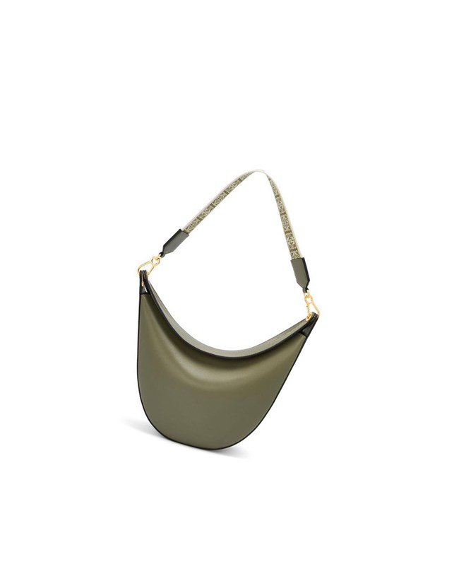 Loewe LOEWE Luna bag in satin calfskin and jacquard Avocado Green | XPUK-70134